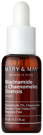 Mary&May~Осветляющая сыворотка с экстрактом айвы~Niacinamide + Chaenomeles Sinensis Serum